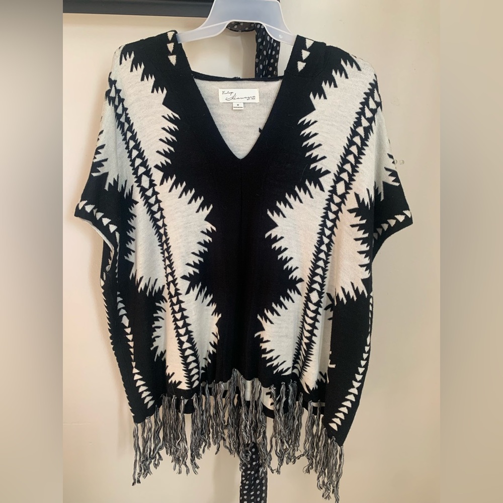 Hooded Poncho Pullover